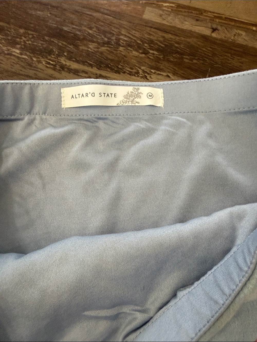 Altar'd State Pastel Blue Floral Embroidered Mini Skirt - Picture 3 of 3